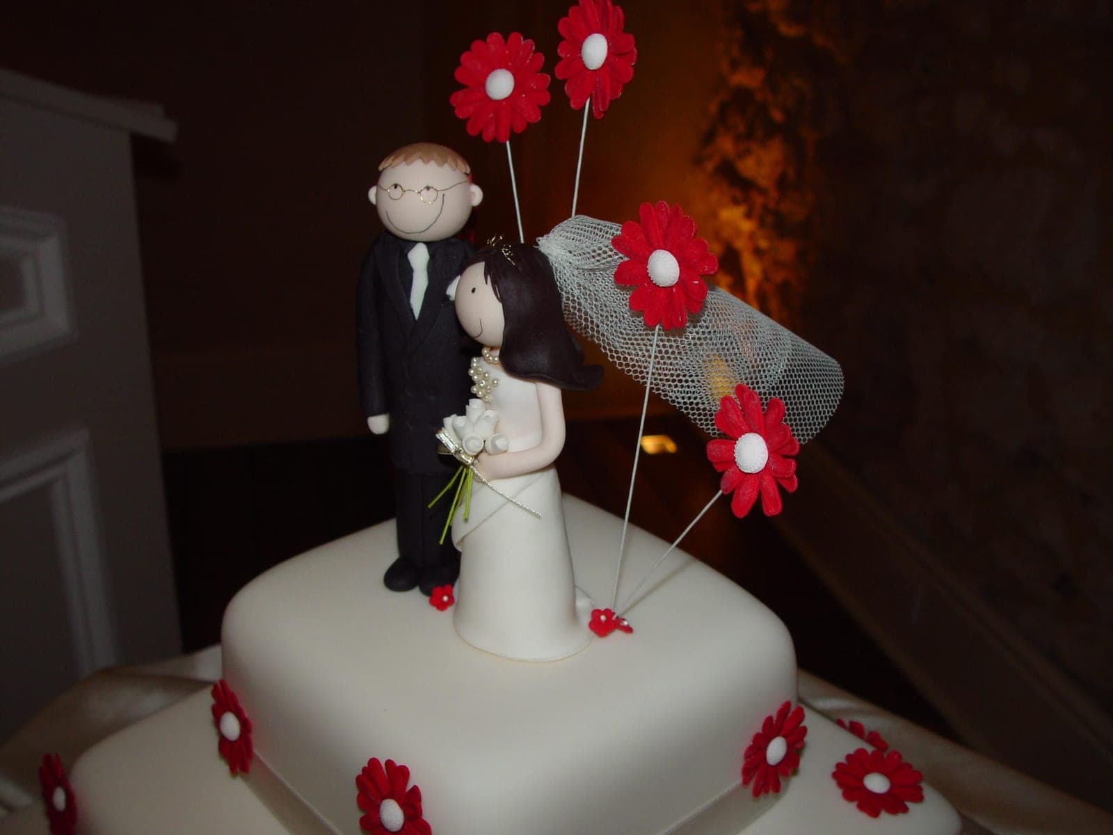 Wedding cake with floral accents